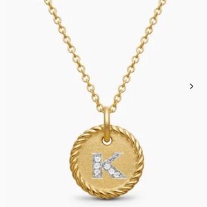 David Yurman Gold Initial Pendant Necklace